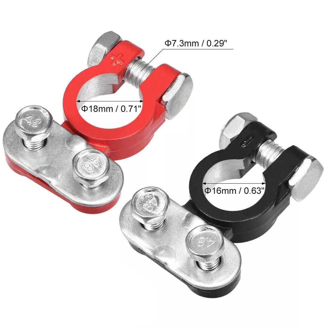 Morsetti standard per batteria auto positivo + negativo ASTA