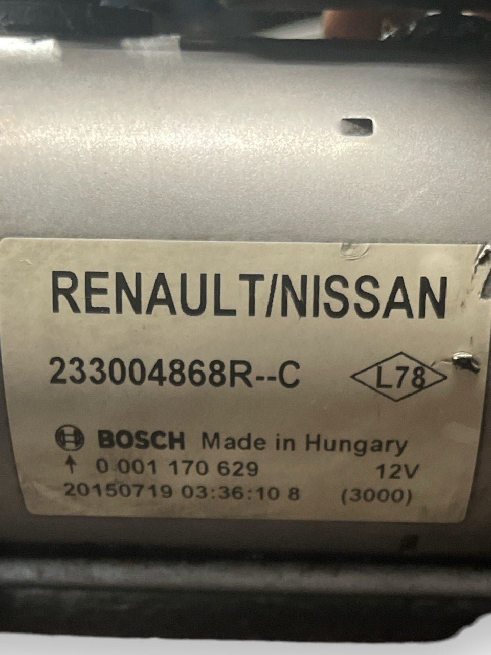 motorino avviamento renault kadjar 1.5 diesel (2019) cod:233004868r