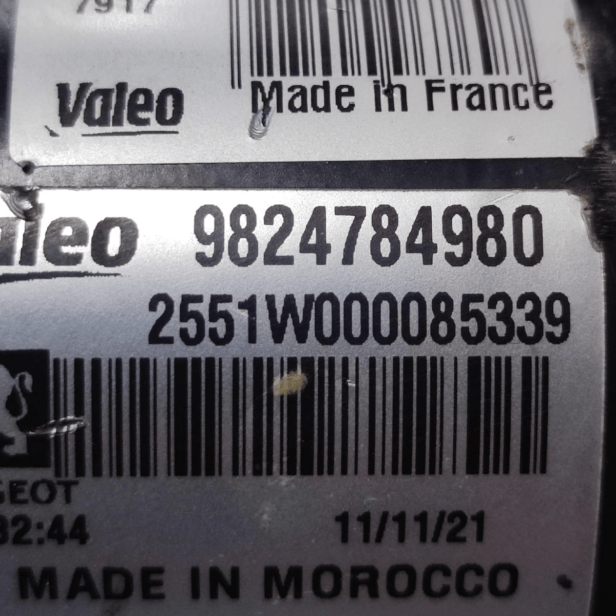 Motorino tergicristallo anteriore peugeot 208 ii serie cod: 9824784980 (2019-)