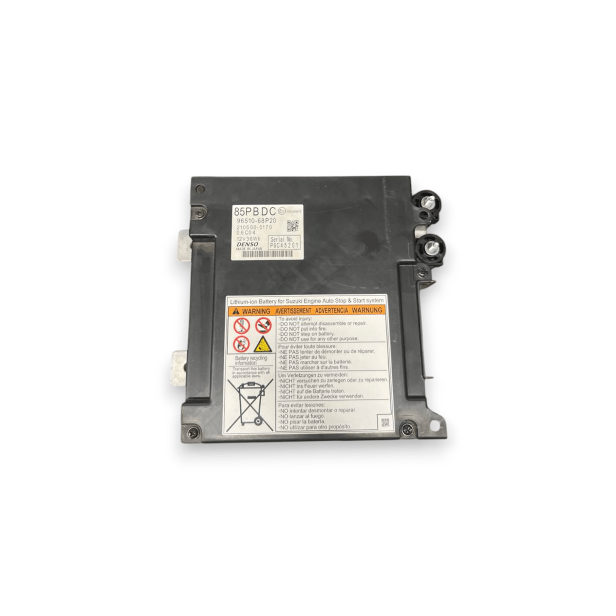 Pacco Batteria Suzuki Ignis III 1.2 Benzina - Hybrid (2016 -) cod: 96510-68P20