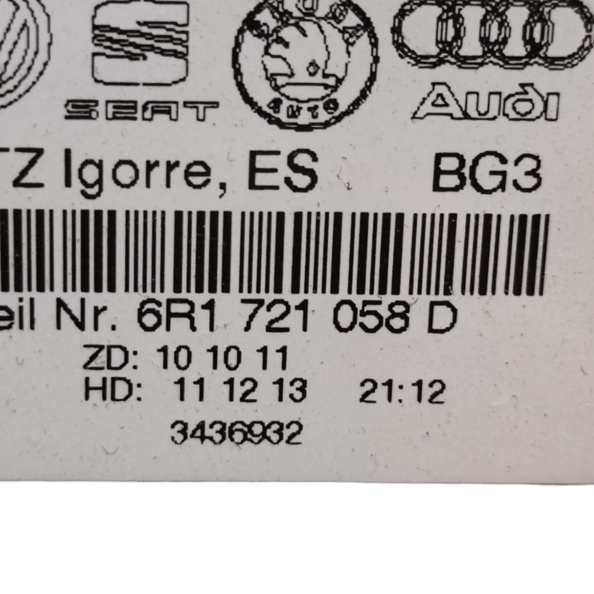 Pedale Freno Audi A1 8X COD: 6R1721058D (2010-2018)