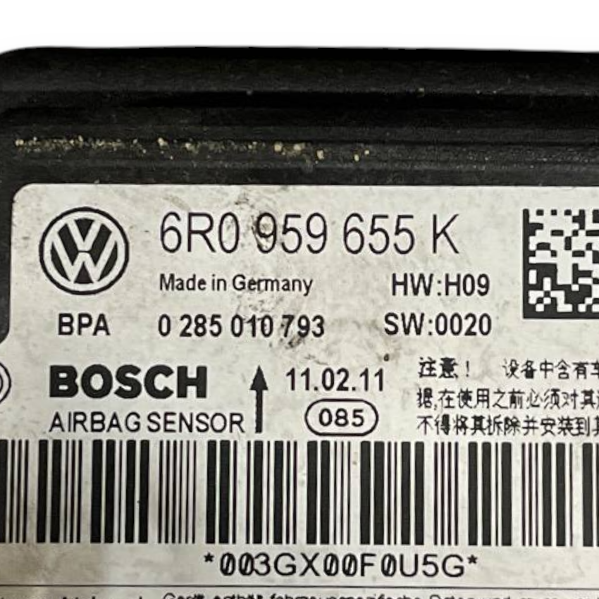 Centralina Airbag Volkswagen Polo V 6R (2009 al 2017) cod: 6R0959655K
