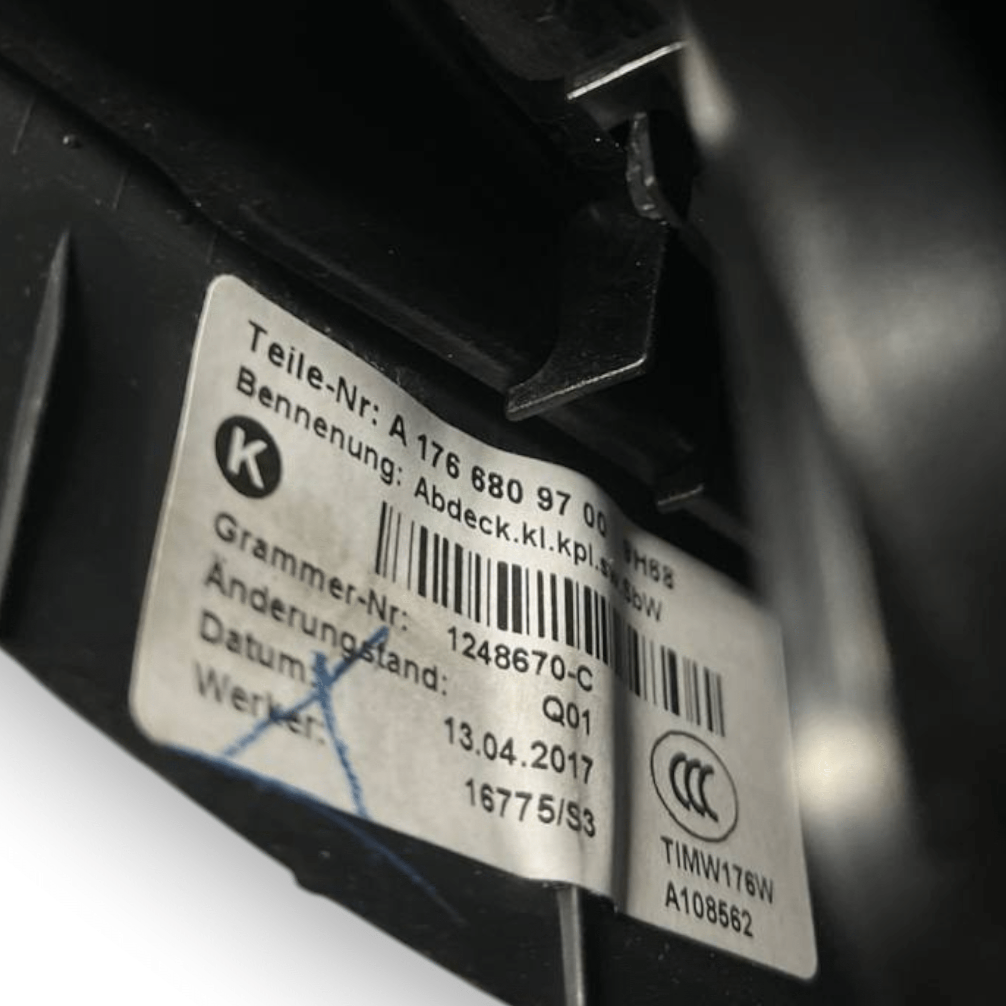 Posacenere + Presa 12V Mercedes - Benz Gla X156 (2013 al 2019) cod: A1766809700