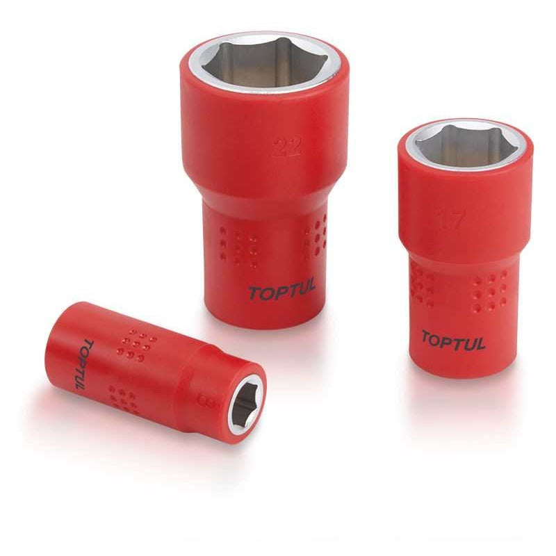 Chiave A Bussola Esagonale Isolata VDE Attacco 1/2" | M10 | Lunghezza 55 mm | Marca Toptul BIBA-RICAMBI