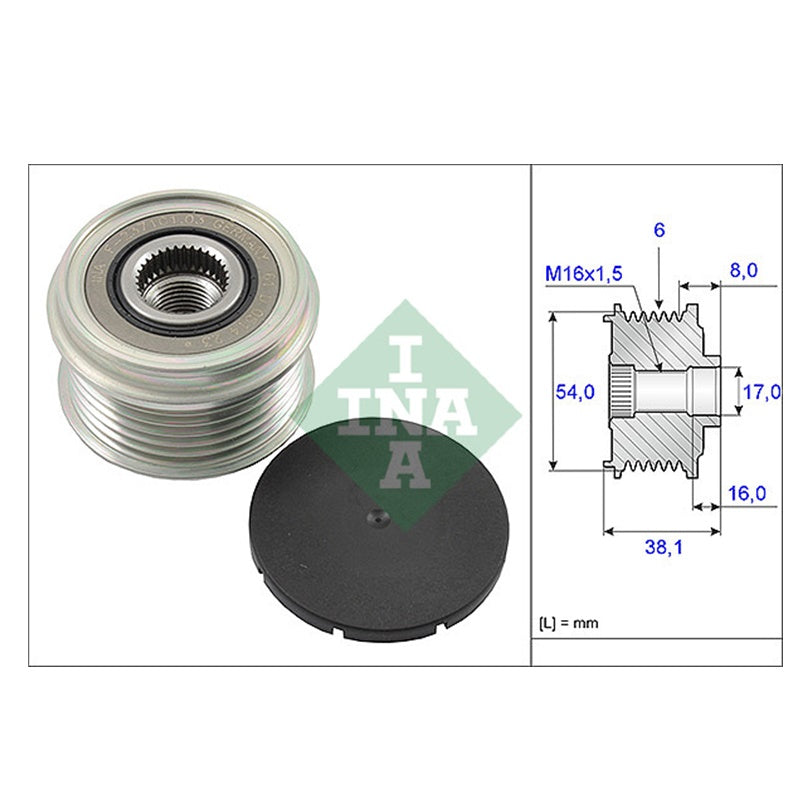 Puleggia Alternatore Compatibile Per Lancia Ypsilon (843) 1.3 D 77KW | Motore. 199A3.000 INA-GERMANY