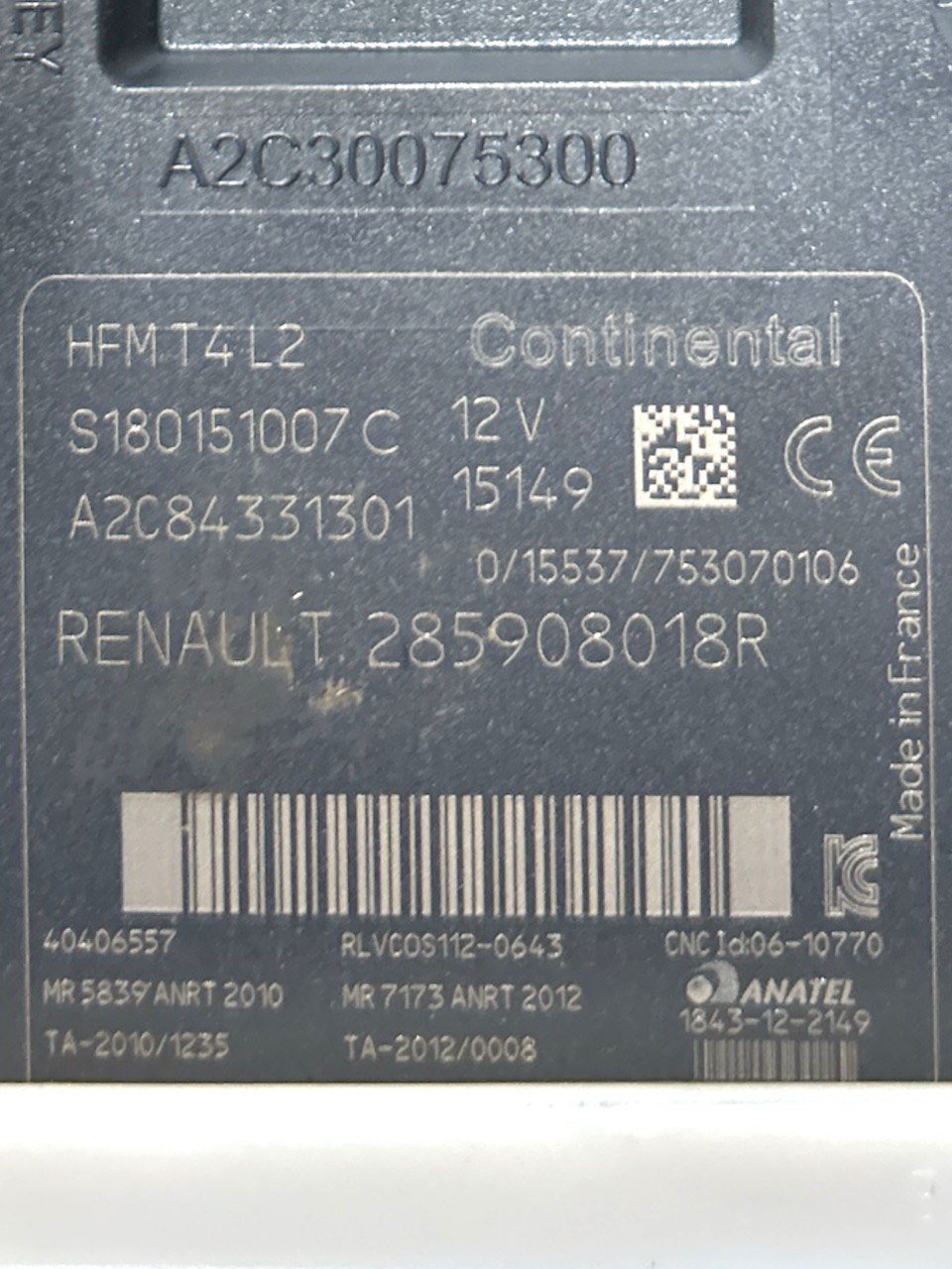 Renault Captur I cod.285908018R Centralina Keyless / Lettore Chiave / Commutatore Avviamento + Chiave