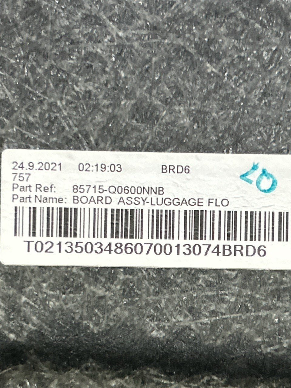 Ripiano / Tappeto Bagagliaio Hyundai Bayon (2021 > ) cod.85715-Q0600