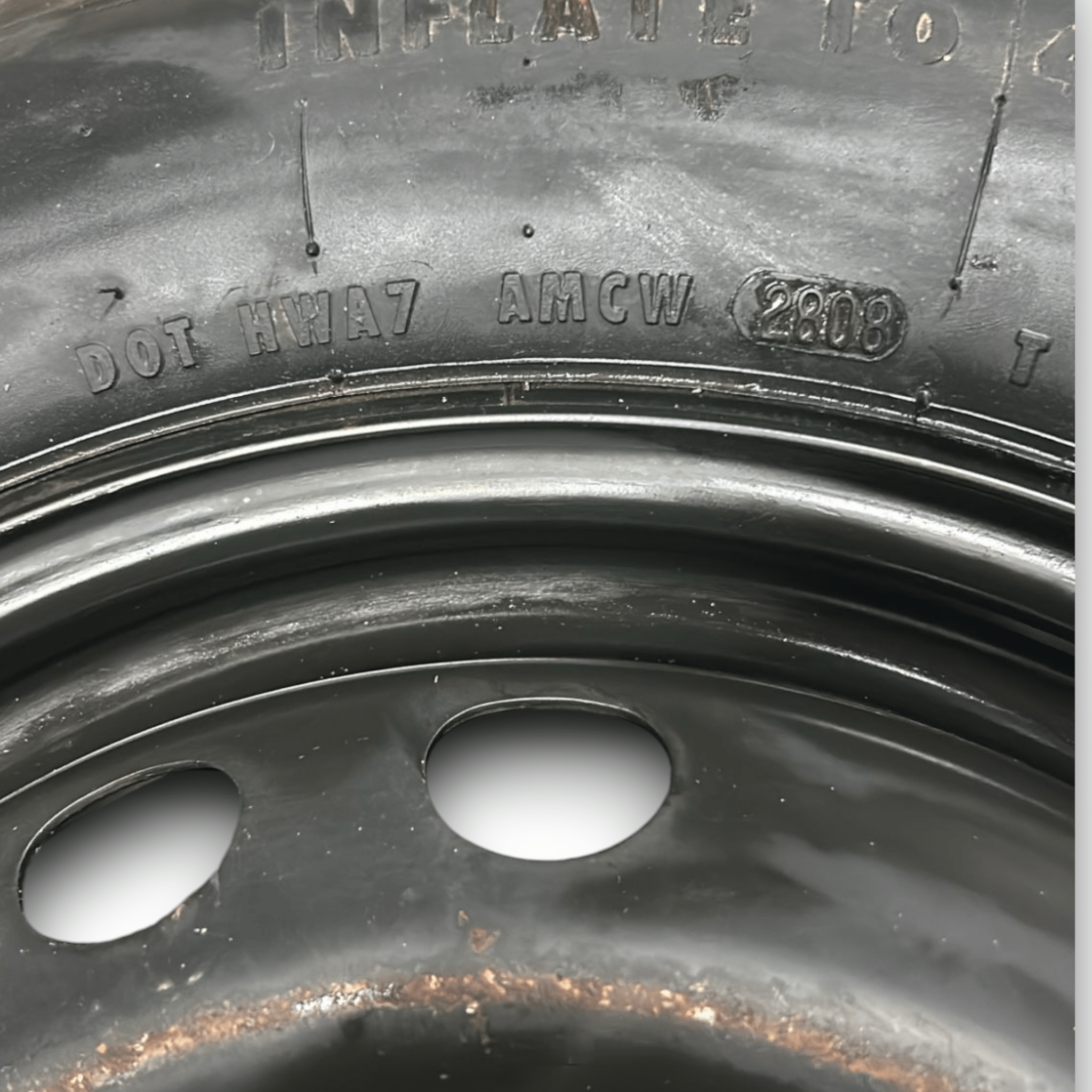 Ruota / Ruotino Di Scorta Nero Raggio 15 lancia Delta (2008 > 2014) cod:00517645070 125/90 r15
