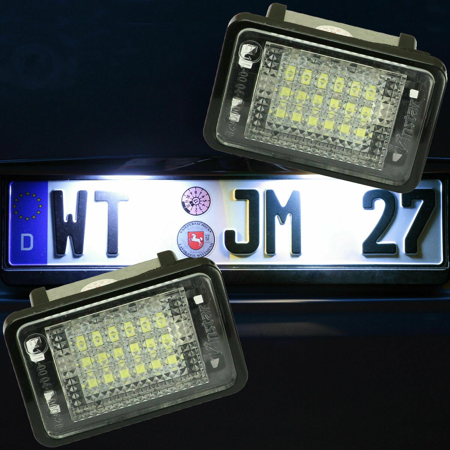 Lampadine Placchette Luci Targa Led Specifiche Adattabile Mercedes-Benz Classe GLK (X204) dal 2008> BIBA-RICAMBI