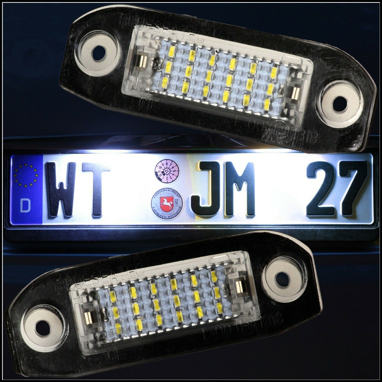 Lampadine Placchette Luci Targa Led Specifiche Per Volvo S80 I dal 1998-2008 BIBA-RICAMBI