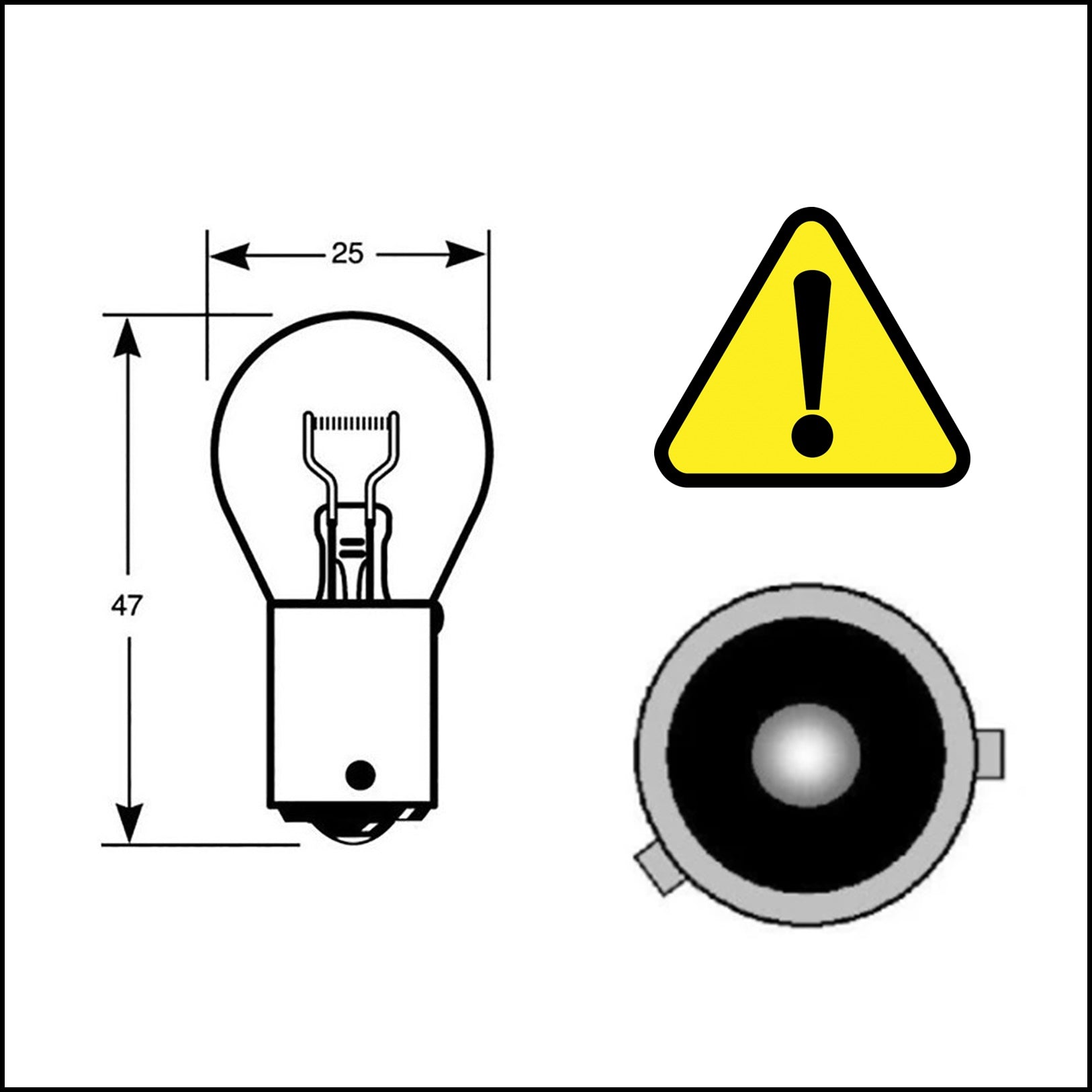 Lampadina Freccia Indicatore BAU15S S25 12v/21w Amber (10 pzz) BIBA-RICAMBI