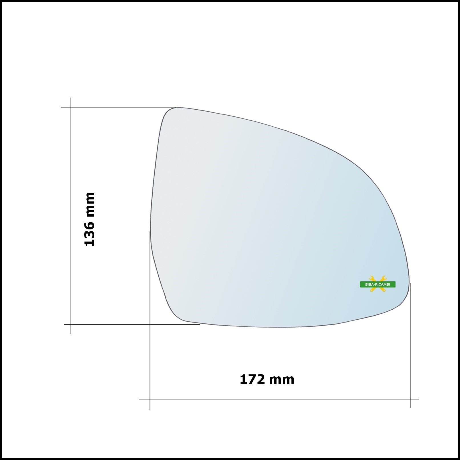 Vetro Specchio Retrovisore Cromato Asferico Lato Dx-Passeggero Per Bmw X7 (G07) dal 2019> BIBA-RICAMBI