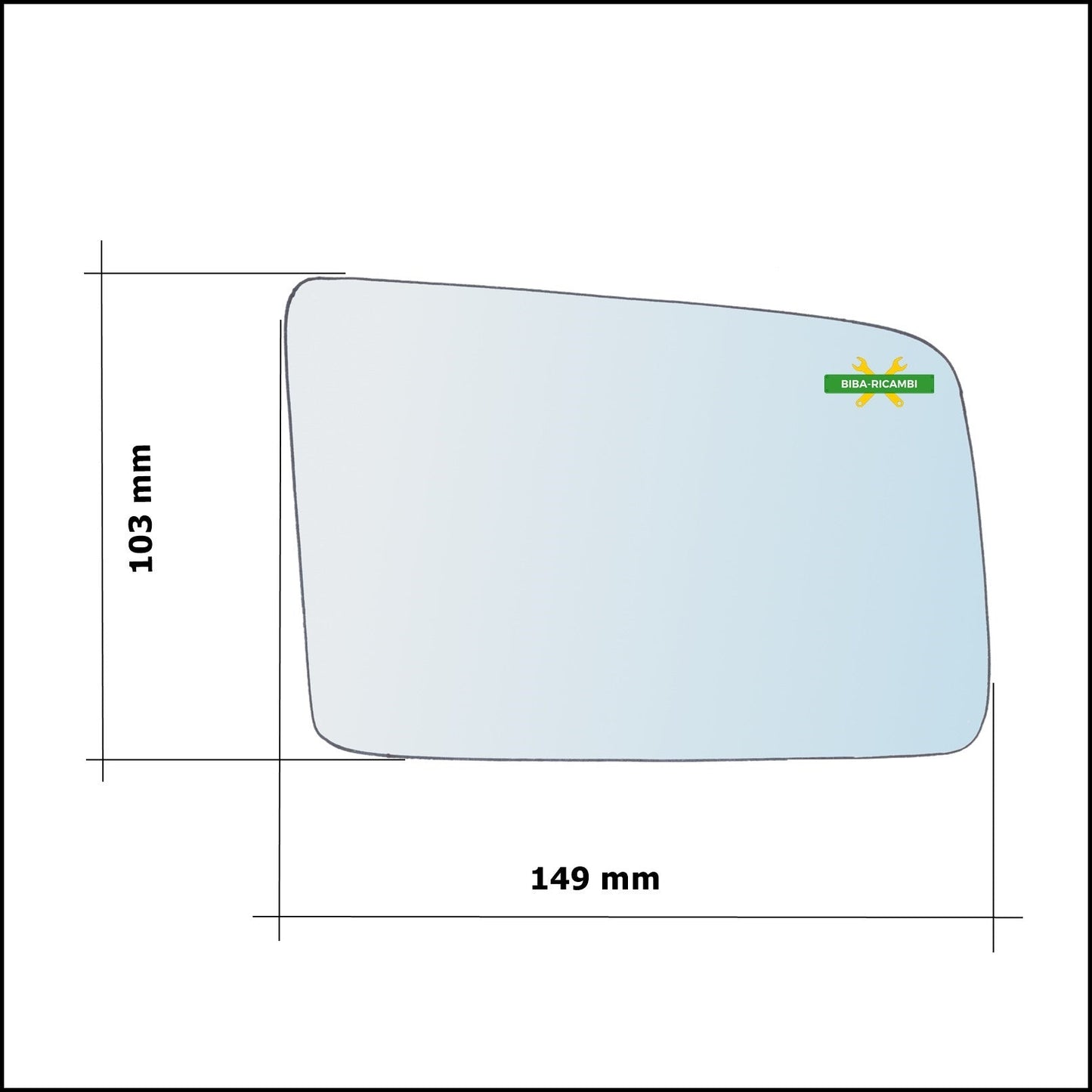 Vetro Specchio Retrovisore Cromato Asferico Lato Sx-Guidatore Per Opel Kadett E (T85) dal 1984-1993 BIBA-RICAMBI