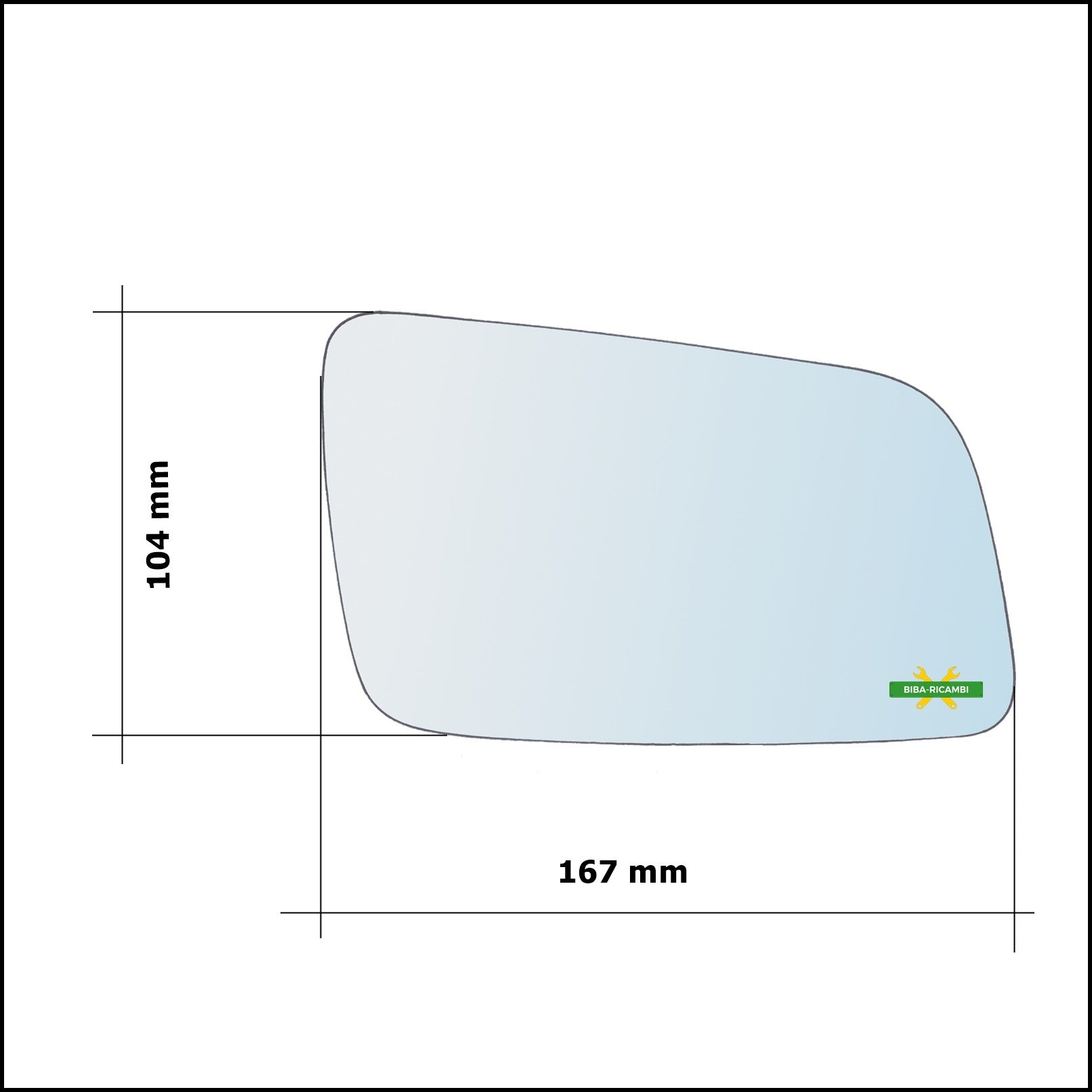 Vetro Specchio Retrovisore Cromato Asferico Lato Sx-Guidatore Per Opel Astra G (T98) dal 1998-2004 BIBA-RICAMBI