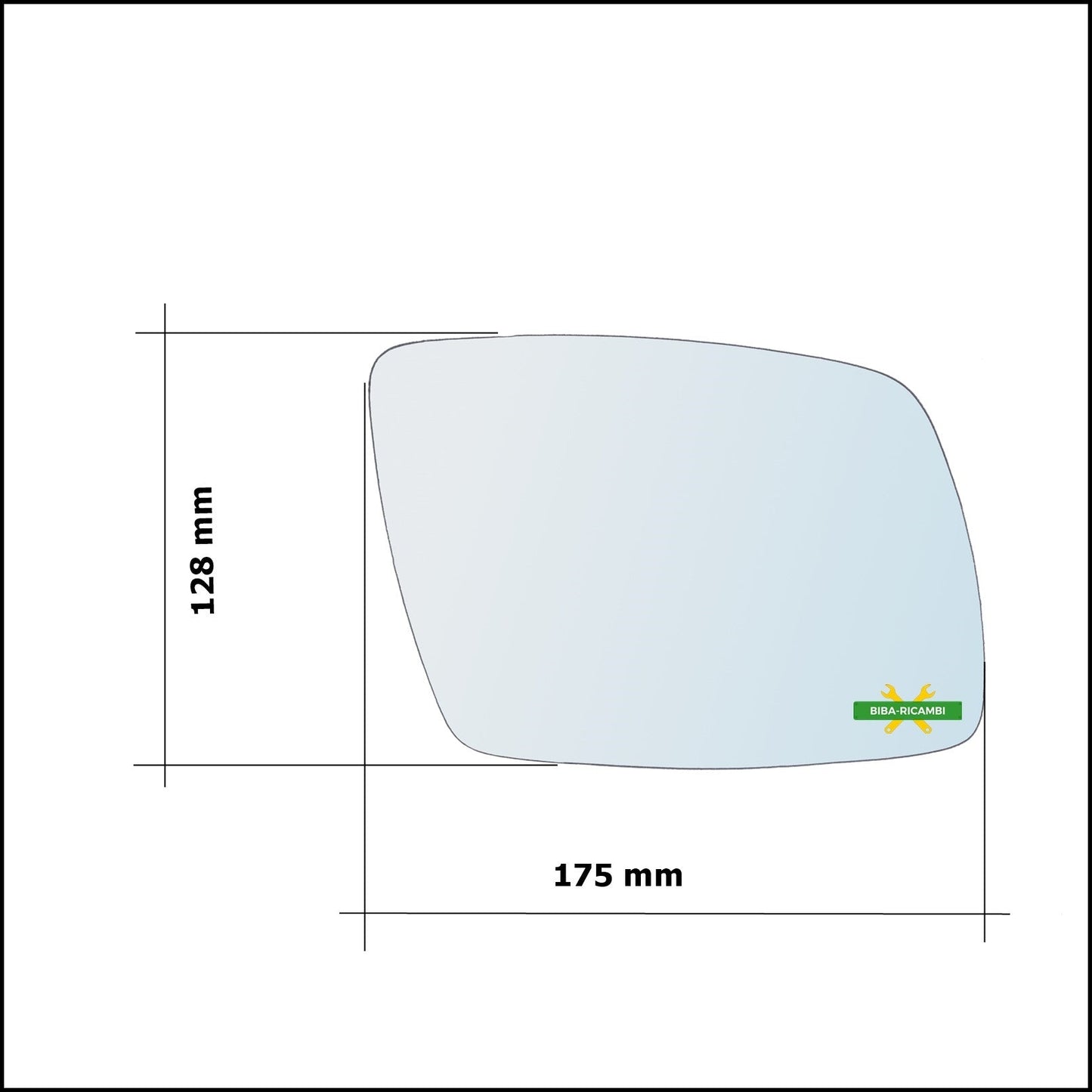 Vetro Specchio Retrovisore Cromato Asferico Lato Sx-Guidatore Per Fiat Freemont (345) dal 2011> BIBA-RICAMBI