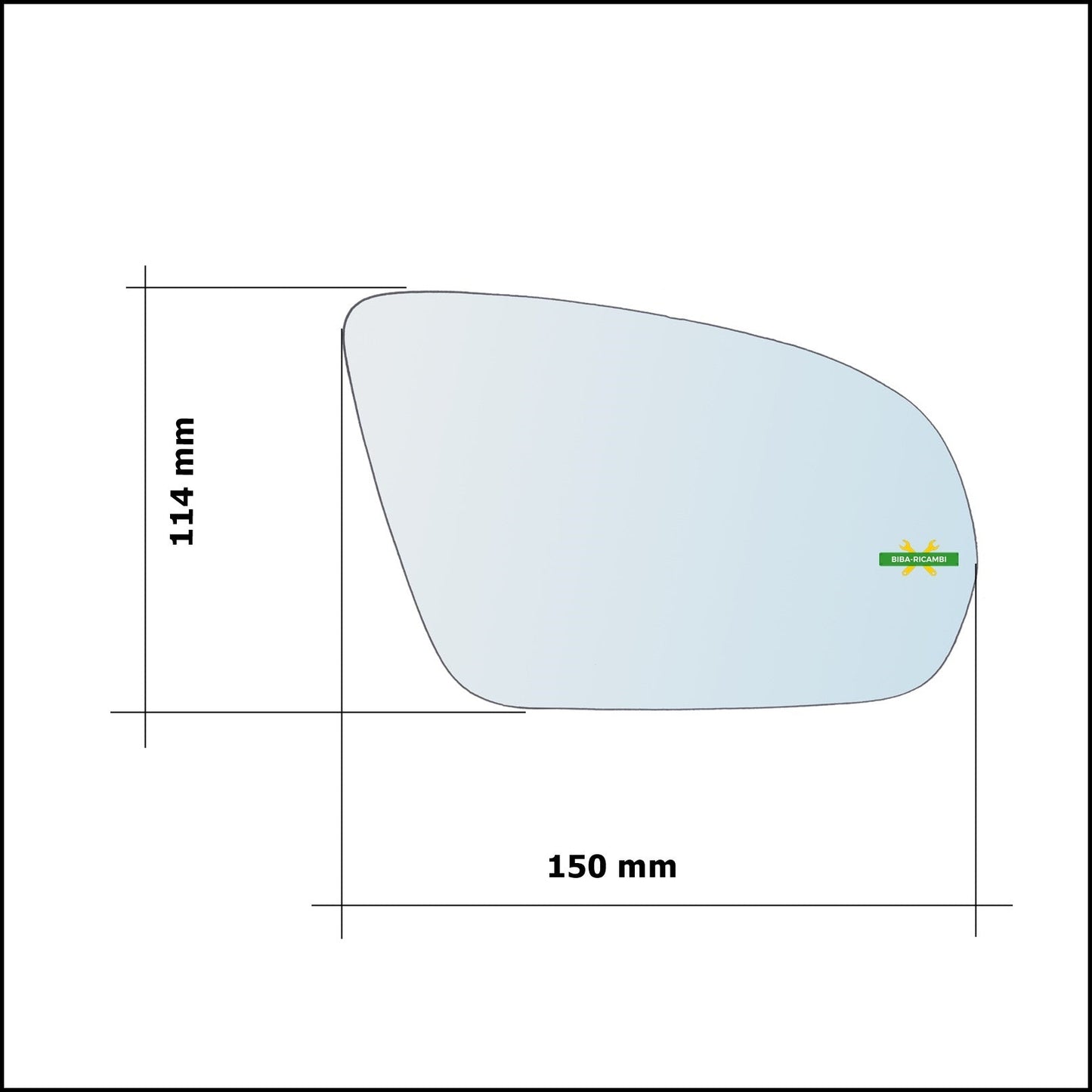 Vetro Specchio Retrovisore Asferico Lato Dx Compatibile BM Classe C (W205) dal 2013> BIBA-RICAMBI