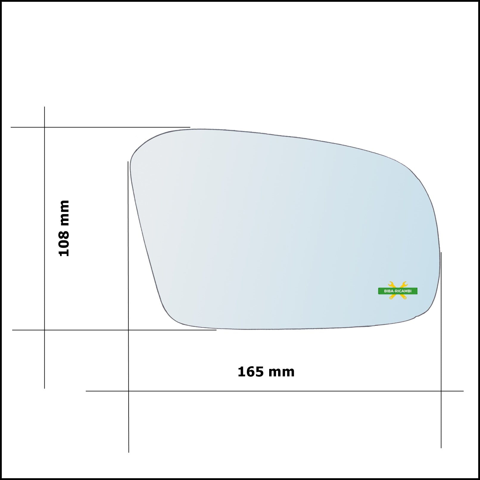 Vetro Specchio Retrovisore Cromato Asferico Lato Sx-Guidatore Per Hyundai S-Coupe (SLC) dal 1990-1996 BIBA-RICAMBI