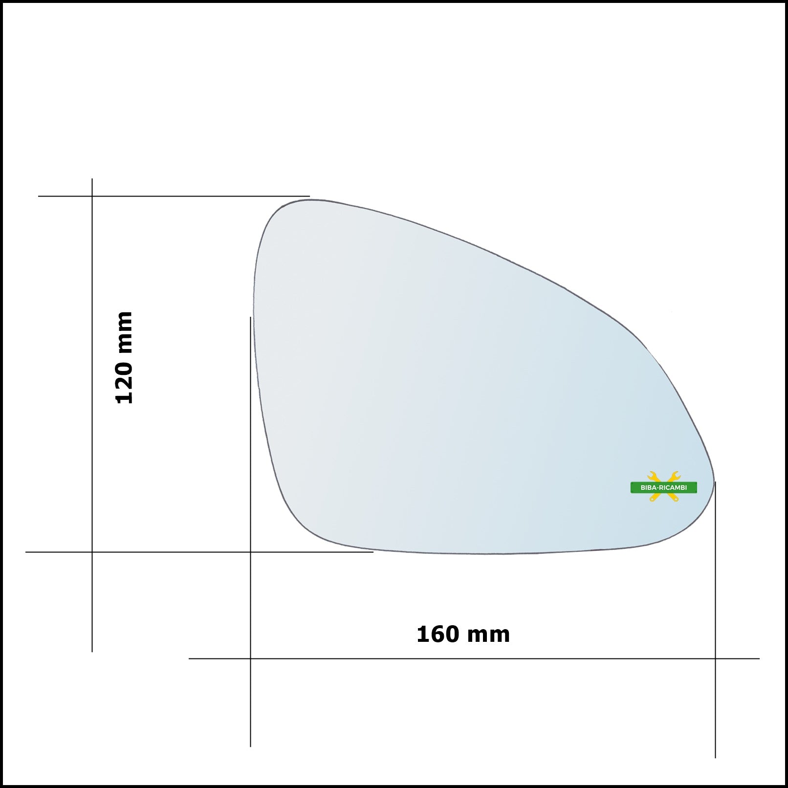 Vetro Specchio Retrovisore Cromato Asferico Lato Sx-Guidatore Per Opel Insignia A (G09) dal 2008-2017 BIBA-RICAMBI