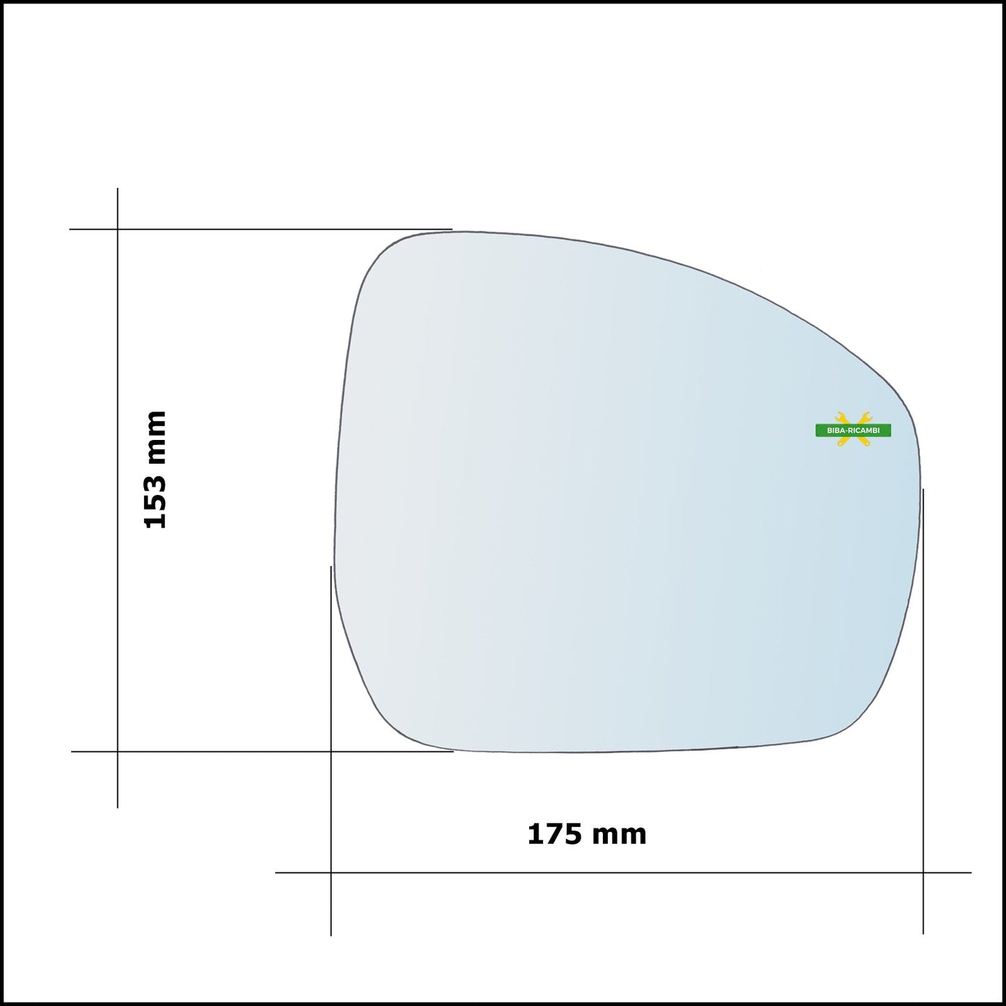 Vetro Specchio Retrovisore Lato Dx-Passeggero Per Discovery Sport (L550) 2014> BIBA-RICAMBI