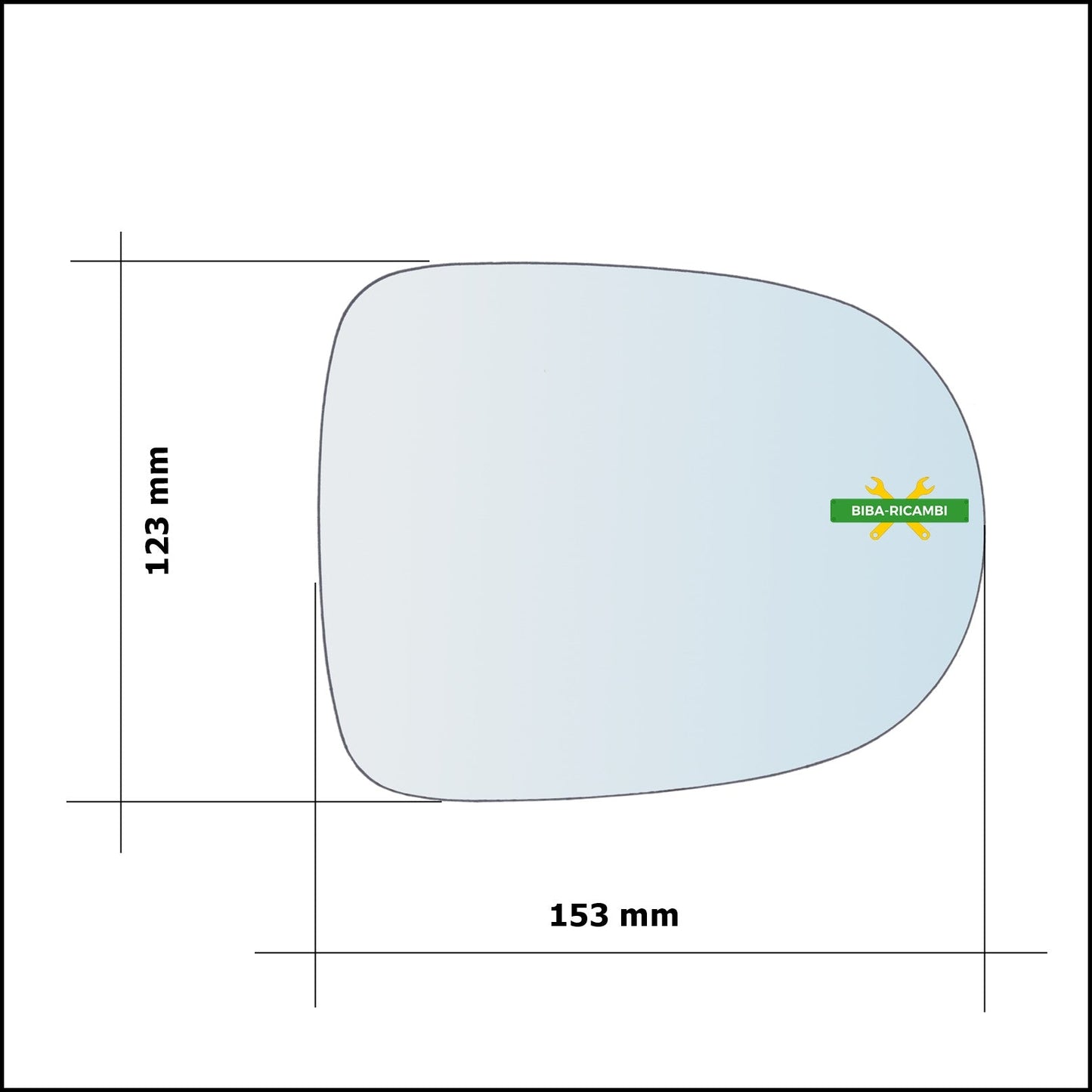 Vetro Specchio Retrovisore Lato Dx-Passeggero Per Renault Modus (F/JP0) dal 2008-2013 BIBA-RICAMBI