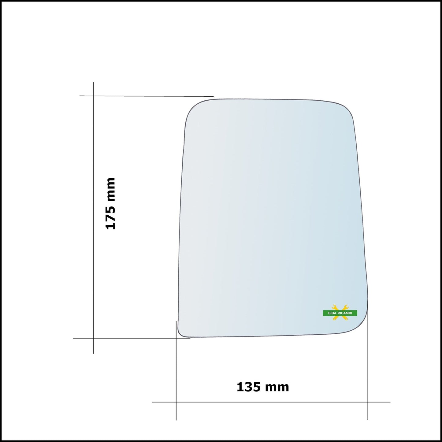 Vetro Specchio Retrovisore Lato Sx-Guidatore Per Jeep Wrangler II (TJ) dal 1996-2008 BIBA-RICAMBI