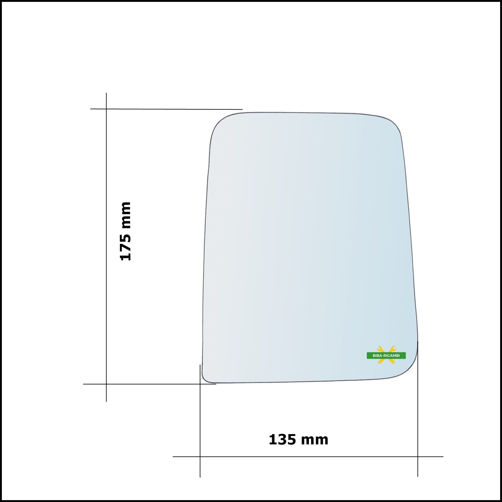 Vetro Specchio Retrovisore Lato Sx-Guidatore Per Jeep Wrangler II (TJ) dal 1996-2008 BIBA-RICAMBI