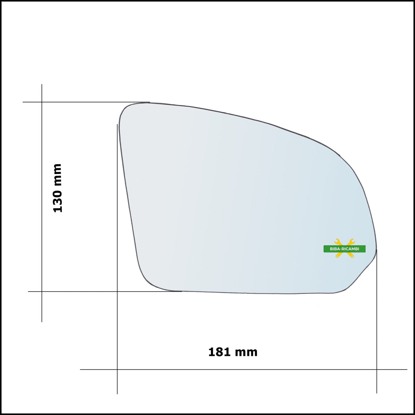 Vetro Specchio Retrovisore Asferico Lato Sx-Guidatore Per Volvo XC40 (536) dal 2017> BIBA-RICAMBI