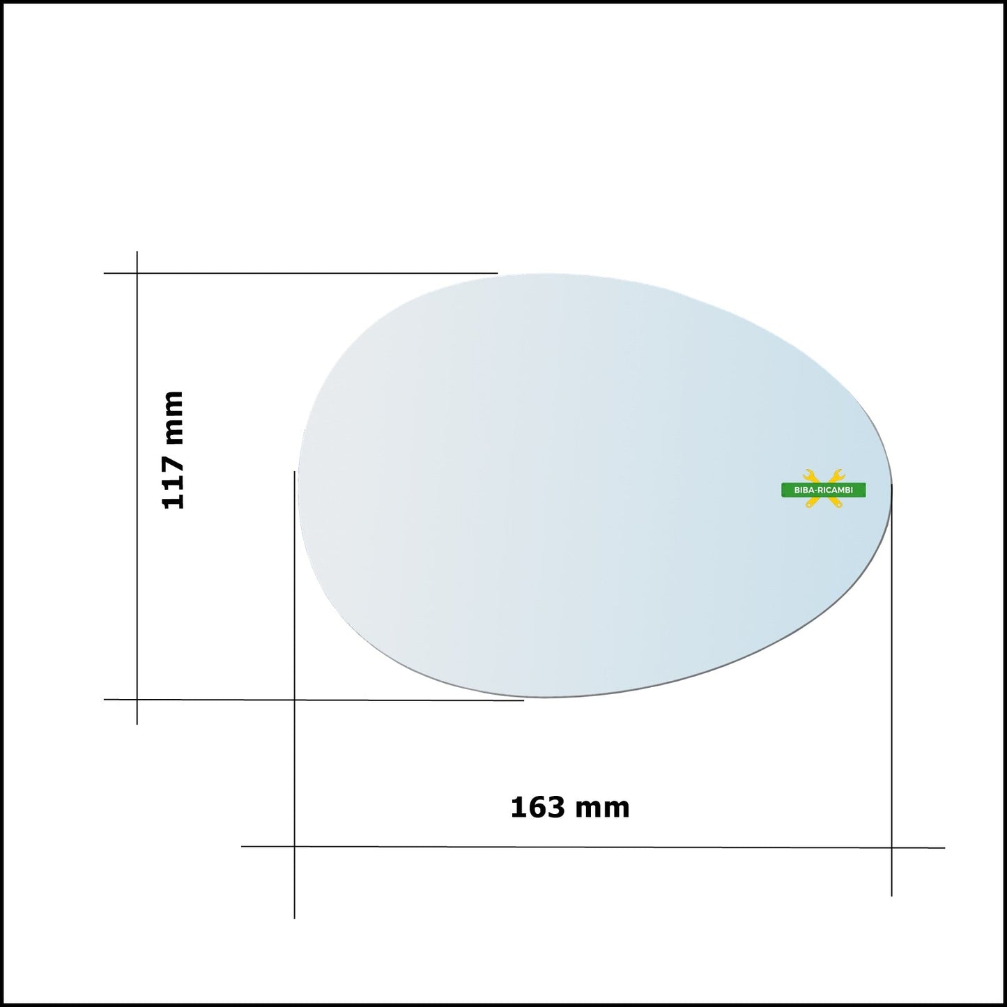 Vetro Specchio Retrovisore Lato Sx-Guidatore Per Mini Cooper (R61) Paceman dal 2012-2016 BIBA-RICAMBI