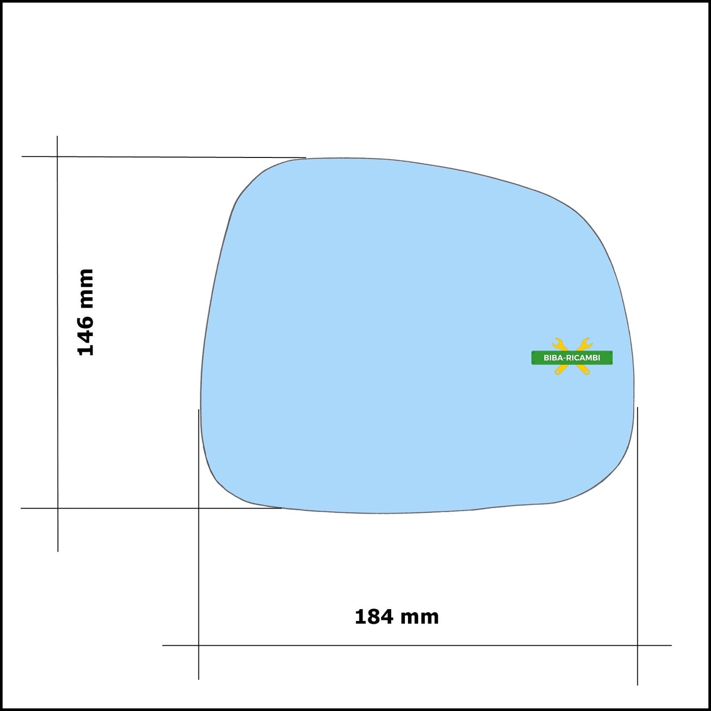 Vetro Specchio Blue Asferico Lato Sx-Guidatore Per Ssangyong Rexton (W) dal 2012> BIBA-RICAMBI