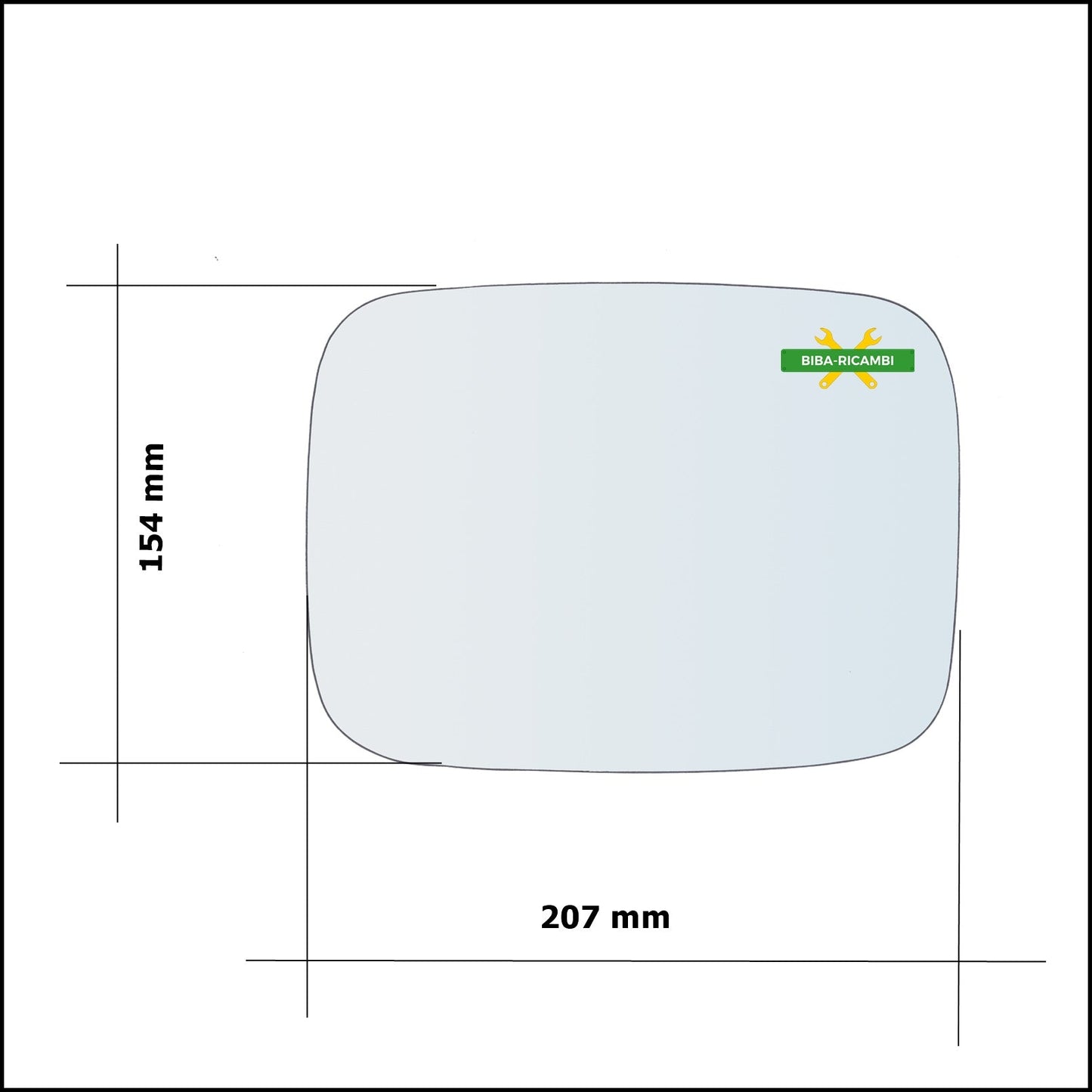 Vetro Specchio Retrovisore Asferico Lato Dx-Passeggero Per Hummer H2 dal 2002> BIBA-RICAMBI