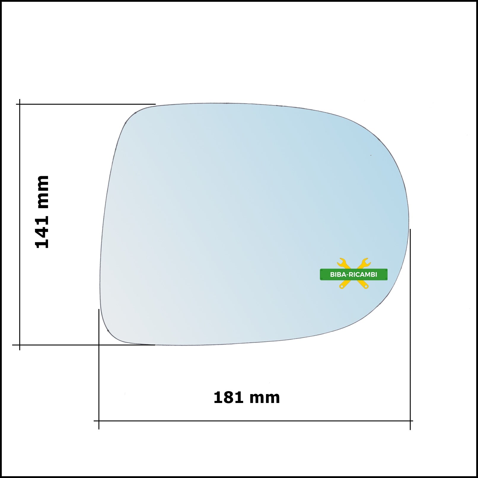 Vetro Specchio Retrovisore Asferico Lato Dx-Passeggero Per Lexus RX (L1) dal 2008-2015 BIBA-RICAMBI