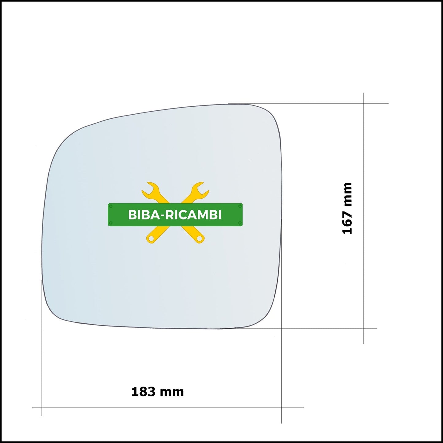 Vetro Specchio Retrovisore Lato Sx-Guidatore Per Volkswagen Transporter T5 solo dal 2003-2008 BIBA-RICAMBI