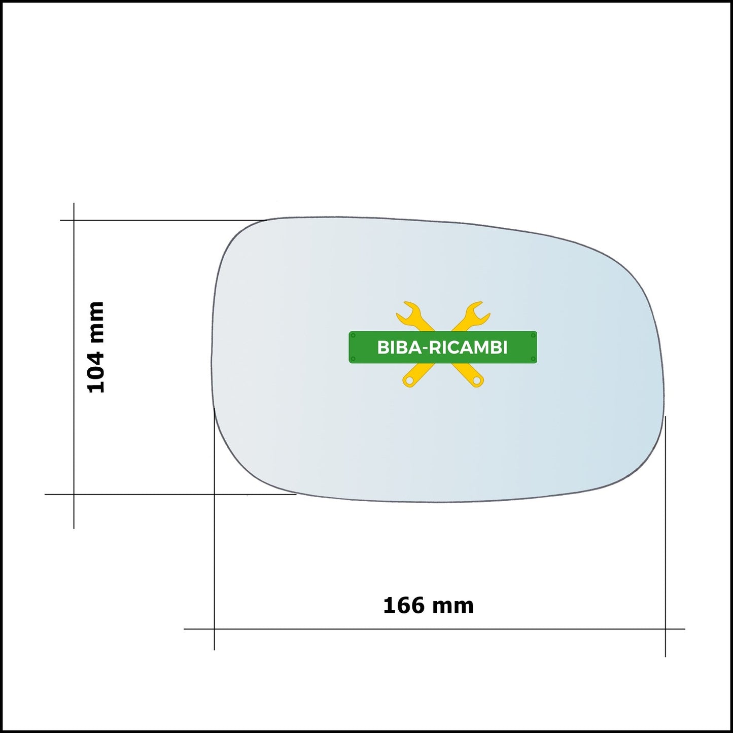 Vetro Specchio Retrovisore Lato Sx-Guidatore Per Volvo S60 I (384) solo dal 2007-2010 BIBA-RICAMBI
