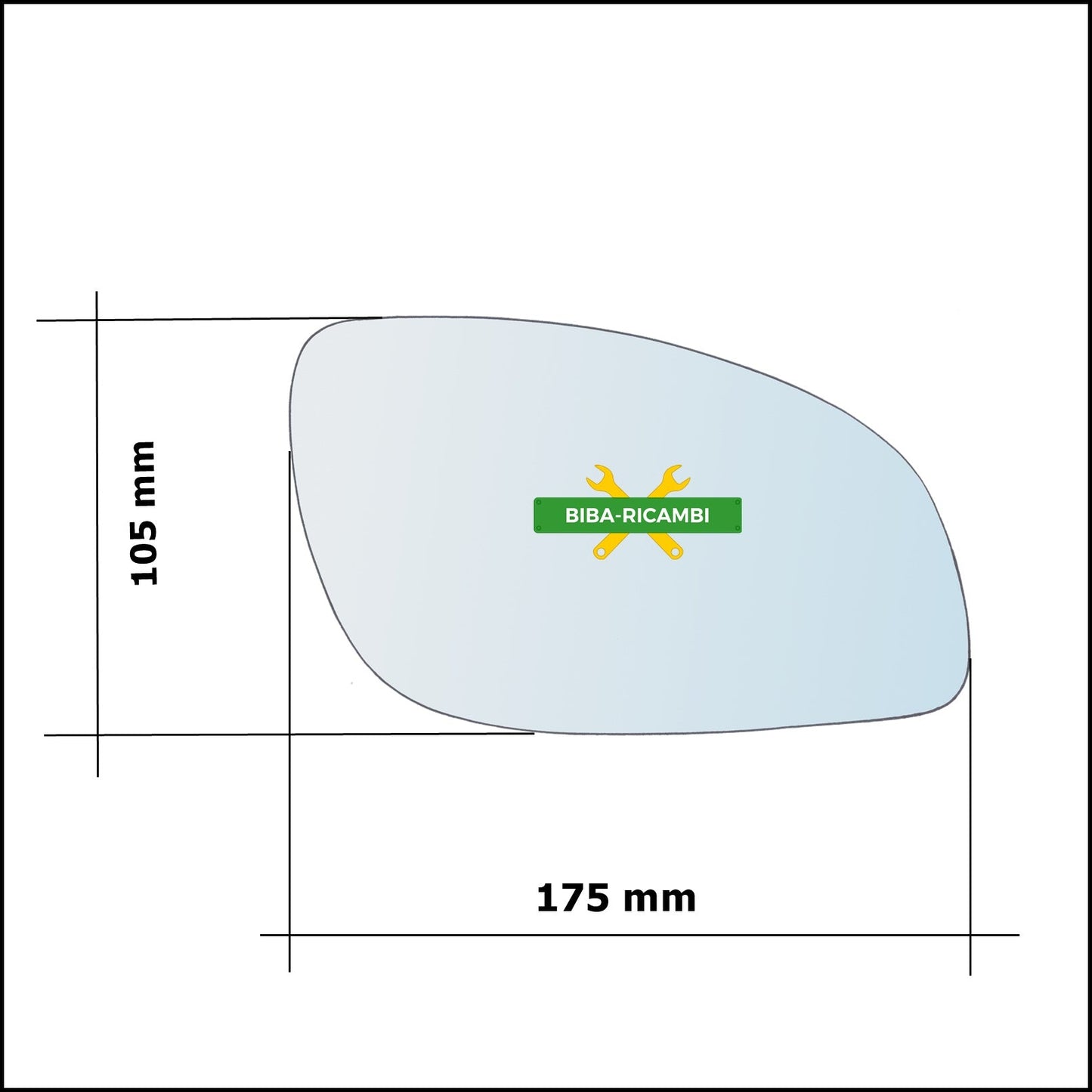 Vetro Specchio Retrovisore Asferico Lato Dx-Passeggero Per Opel Signum (Z03) dal 2003-2008 BIBA-RICAMBI