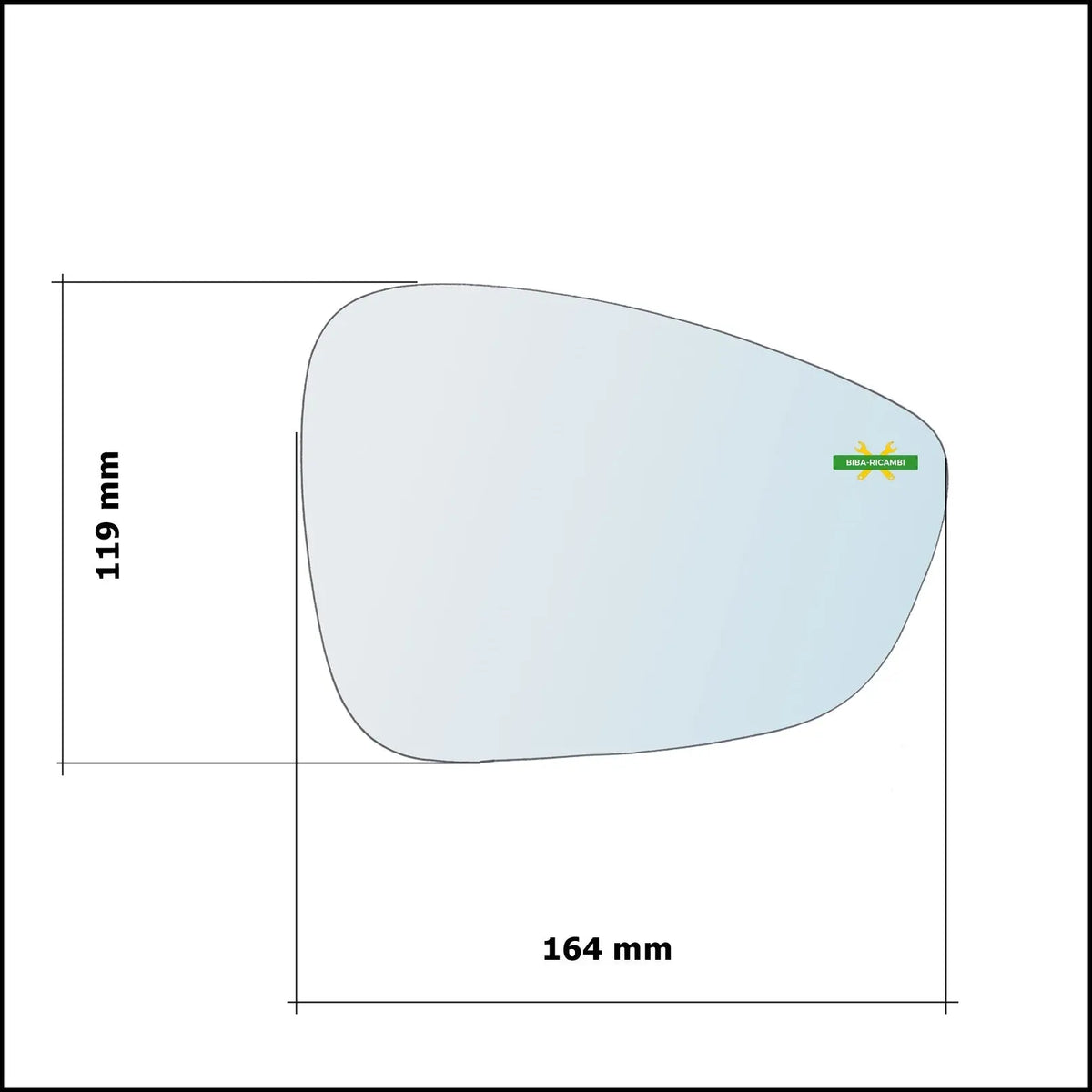 Piastra Retrovisore Termica Lato Sx-Guidatore Per Citroen DS3 dal 2009-2015 BIBA-RICAMBI