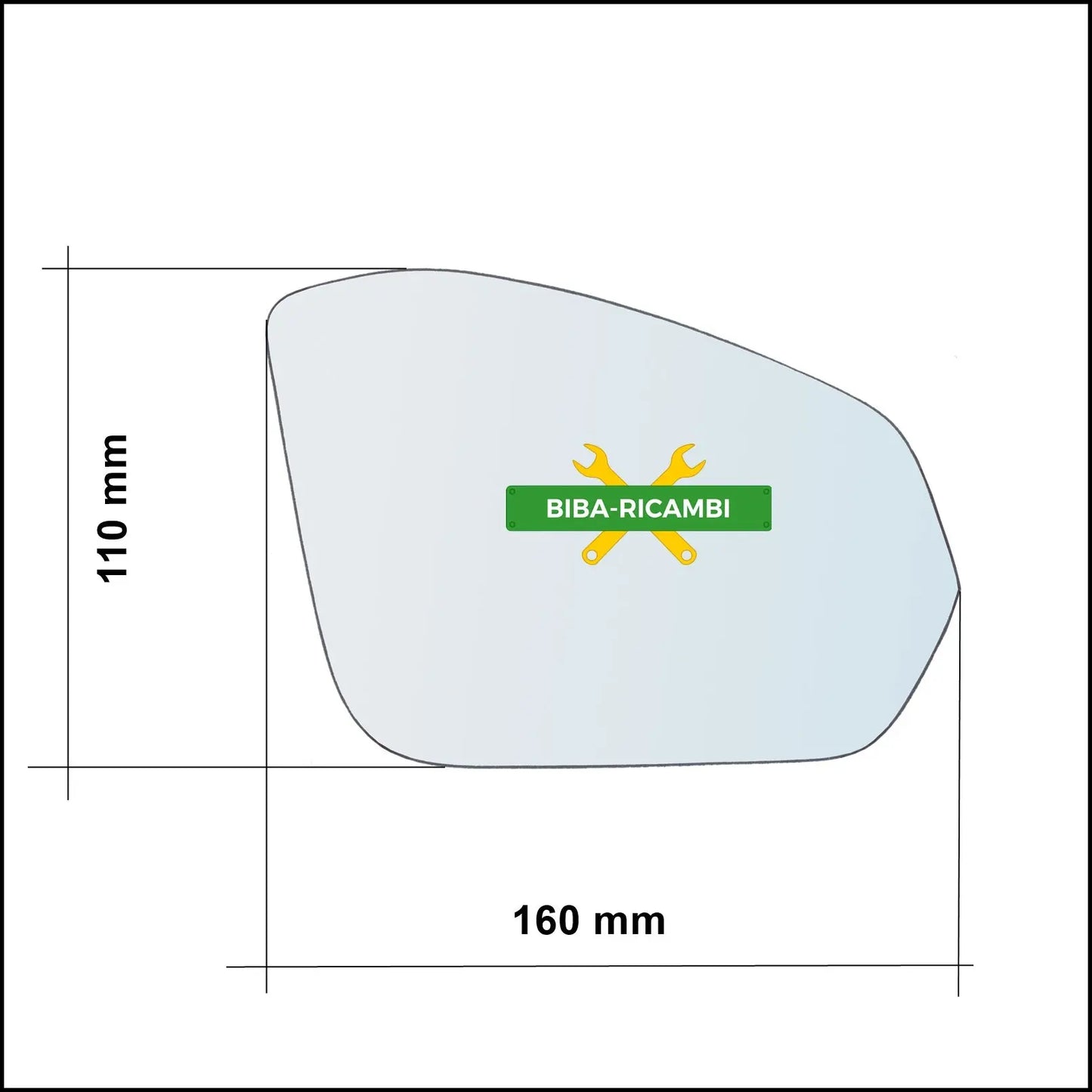 Piastra Specchio Retrovisore Termica Asferica Lato Sx-Guidatore Per Skoda Fabia IV (PJ3) dal 2021> BIBA-RICAMBI