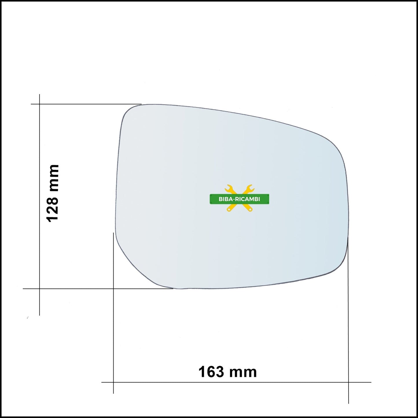 Vetro Specchio Retrovisore Lato Sx-Guidatore Per Mitsubishi Mirage (A0_A) dal 2012> BIBA-RICAMBI