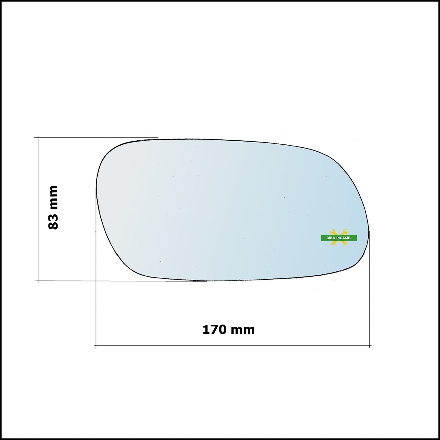 Vetro Specchio Retrovisore Cromato Asferico Lato Sx-Guidatore Per Toyota Celica III (T20) dal 1993-1999 BIBA-RICAMBI