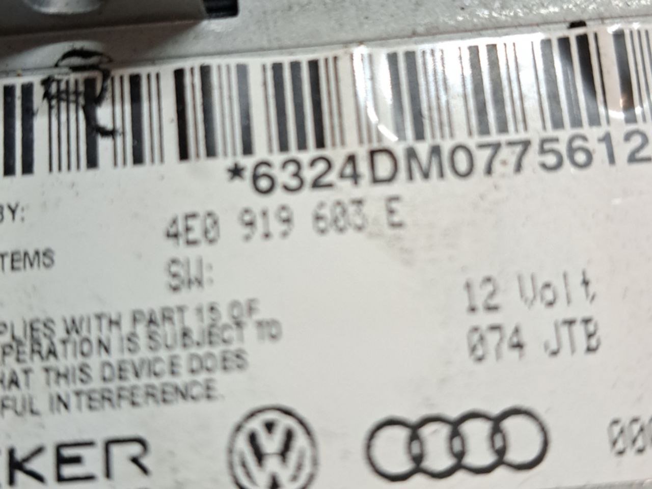 Schermo / display autoradio navigatore Audi A8 4E ( 2003-2009 ) COD:4E0919603E