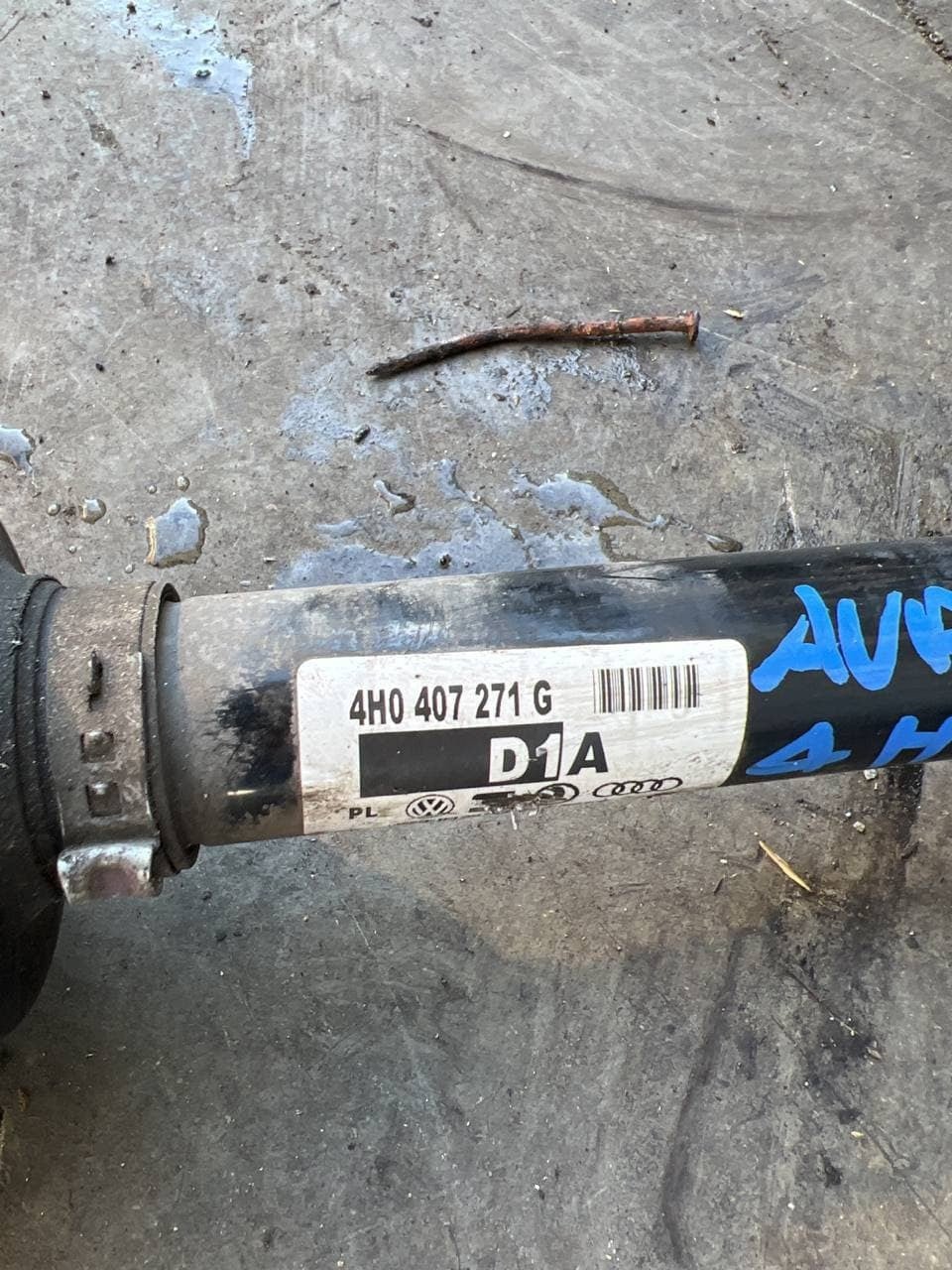 Semiasse anteriore destro Audi A8 4h cod 4h0407271g