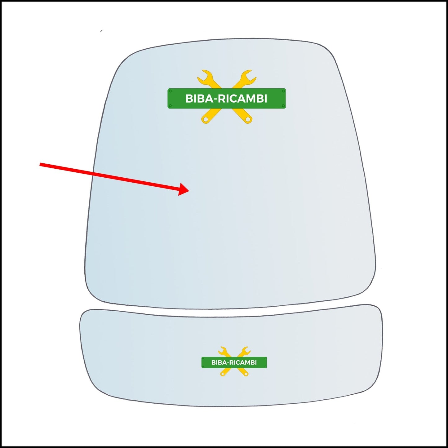 Specchio Superiore Retrovisore Lato Dx-Passeggero Per Kia K2500 dal 2001> BIBA-RICAMBI