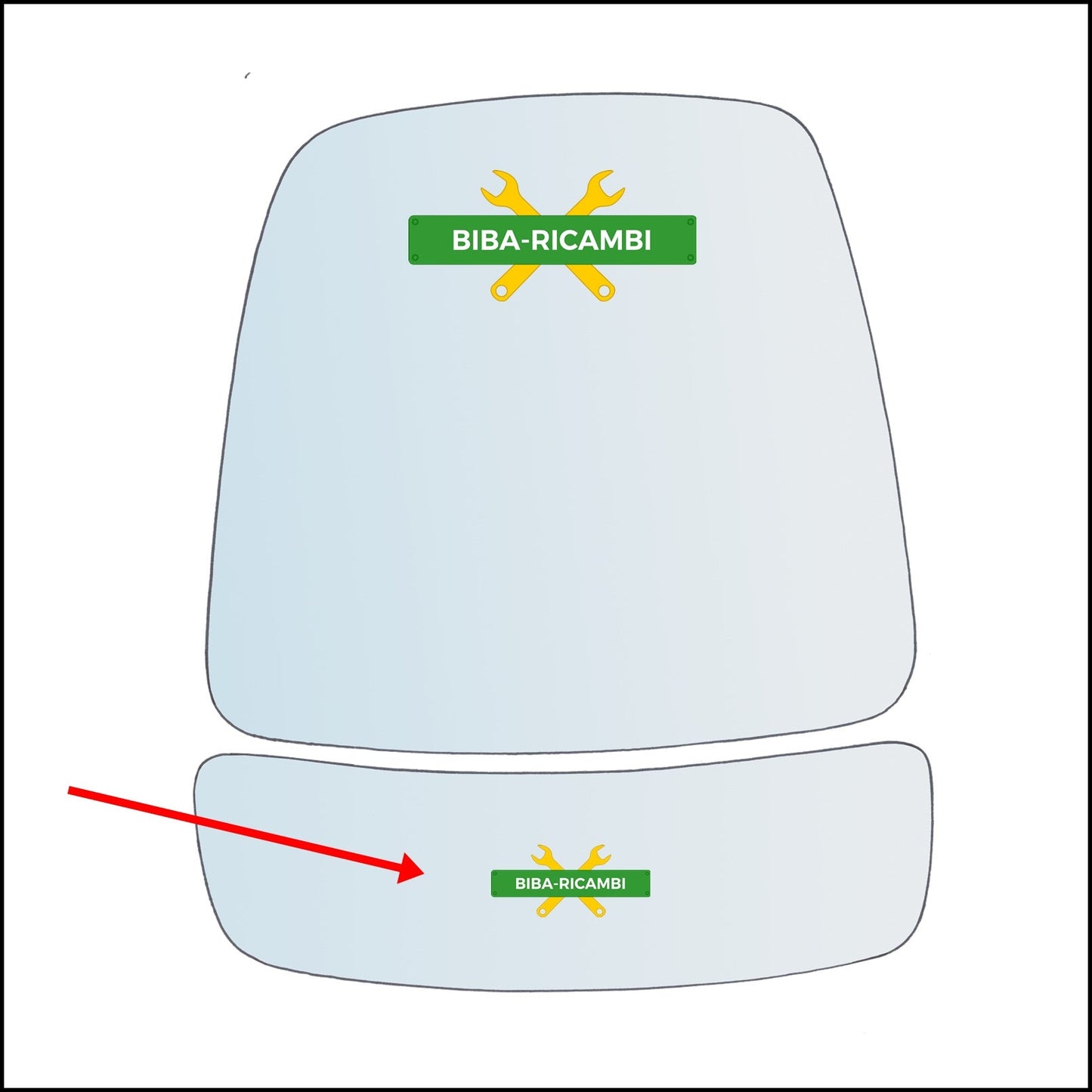 Specchietto Inferiore Retrovisore Lato Dx-Passeggero Per Kia K2500 dal 2001> BIBA-RICAMBI