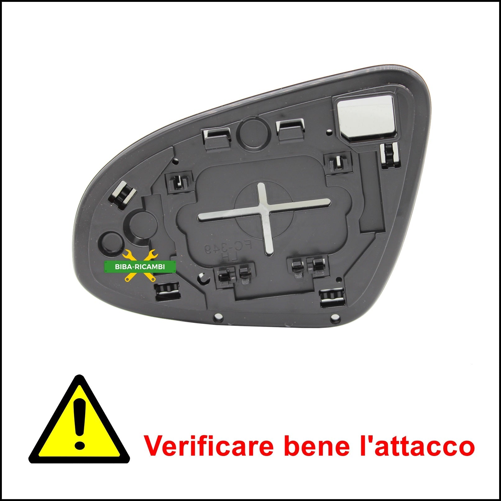 V. Piastra Specchio Retrovisore Lato Dx-Passeggero Per Toyota Yaris III (P13) dal 2010> BIBA-RICAMBI