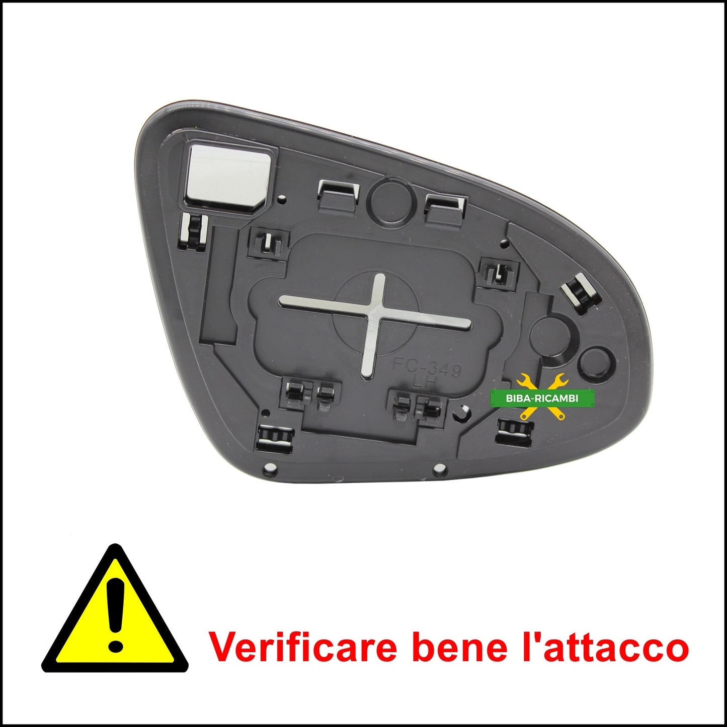 V. Piastra Specchio Retrovisore Lato Sx-Guidatore Per Toyota Yaris III (P13) dal 2010> BIBA-RICAMBI
