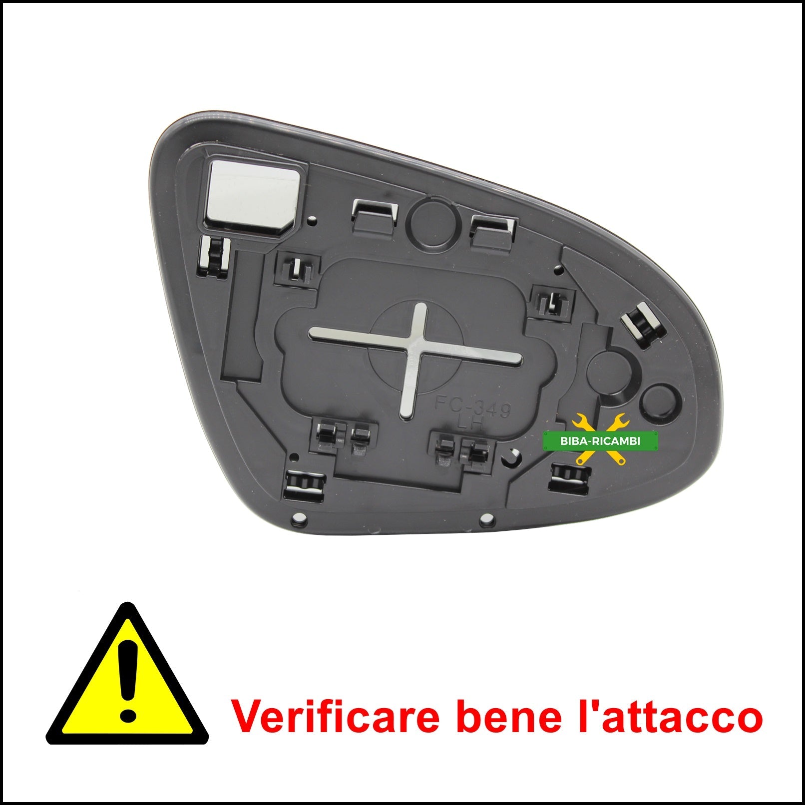 V. Piastra Specchio Retrovisore Lato Sx-Guidatore Per Toyota Yaris III (P13) dal 2010> BIBA-RICAMBI