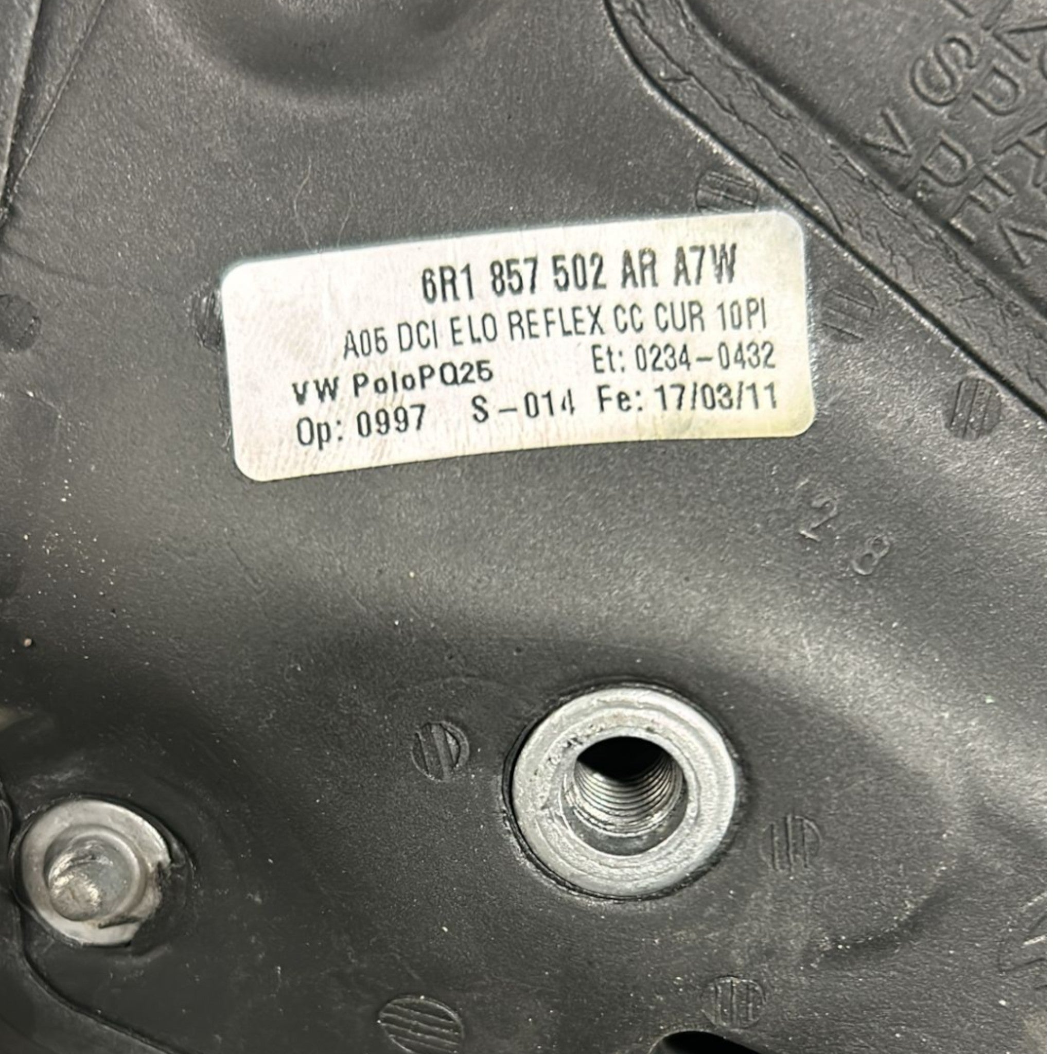 Specchio / Specchietto Retrovisore Destro 6 Pin Volkswagen Polo cod:6R1857502 (2009 > 2017)