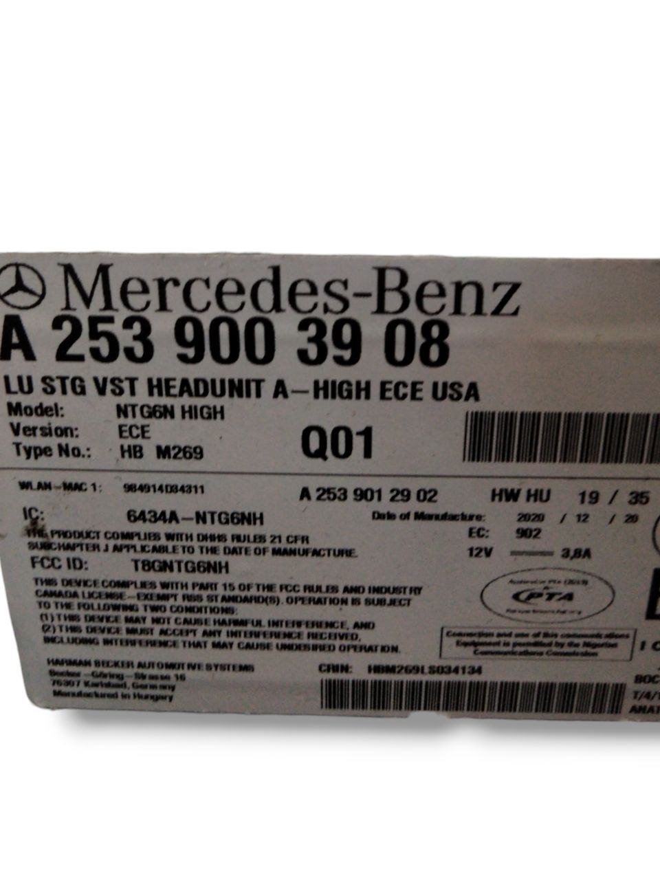 Stereo / autoradio navigatore Mercedes benz Mercedes - Benz Glc X253 (2015 al 2022) cod.A2539003908
