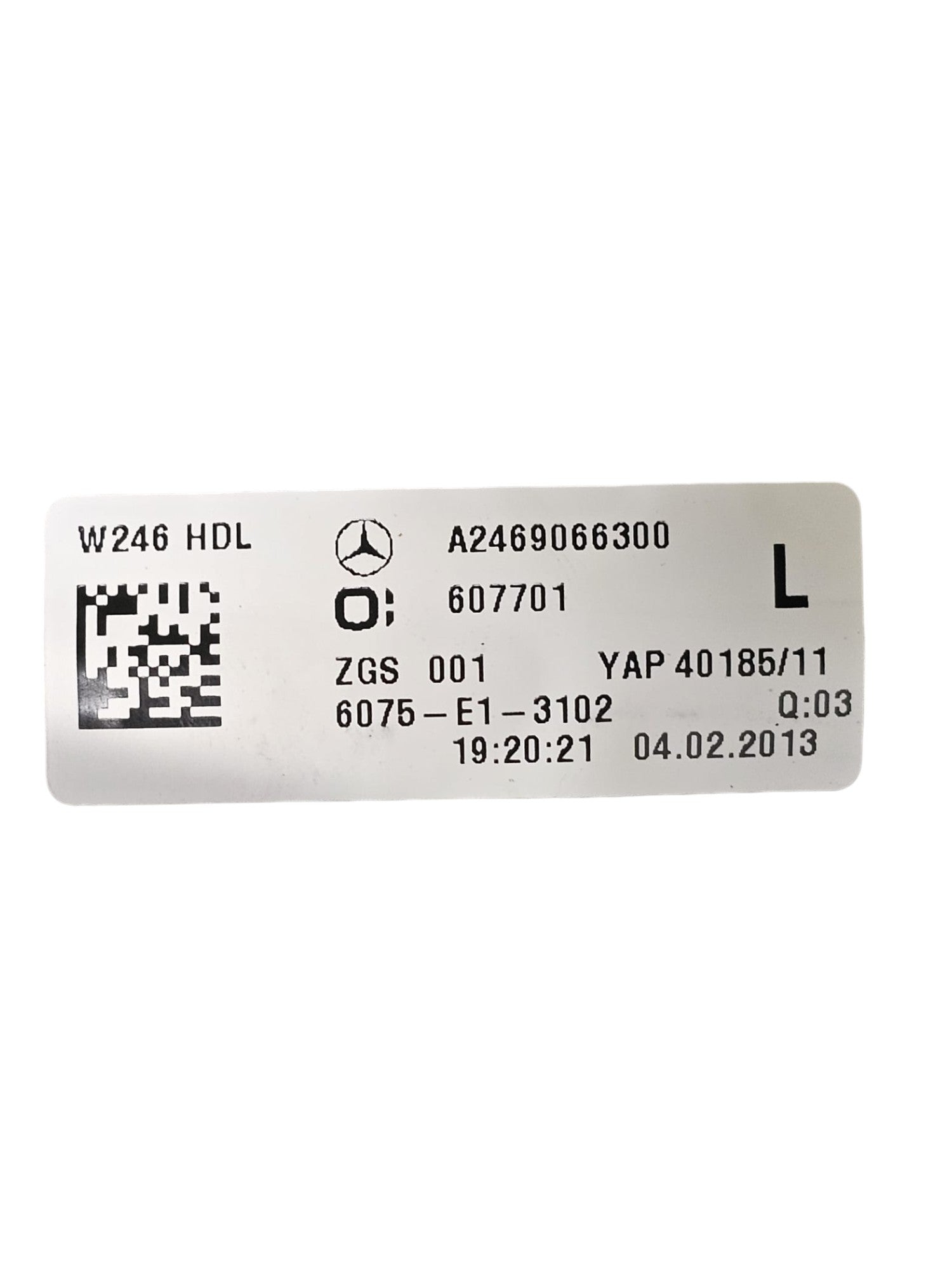 Stop / Fanale Alogeno Posteriore Interno Sinistro Cod:A2469066300 Mercedes Classe B W246 (2011-2018)