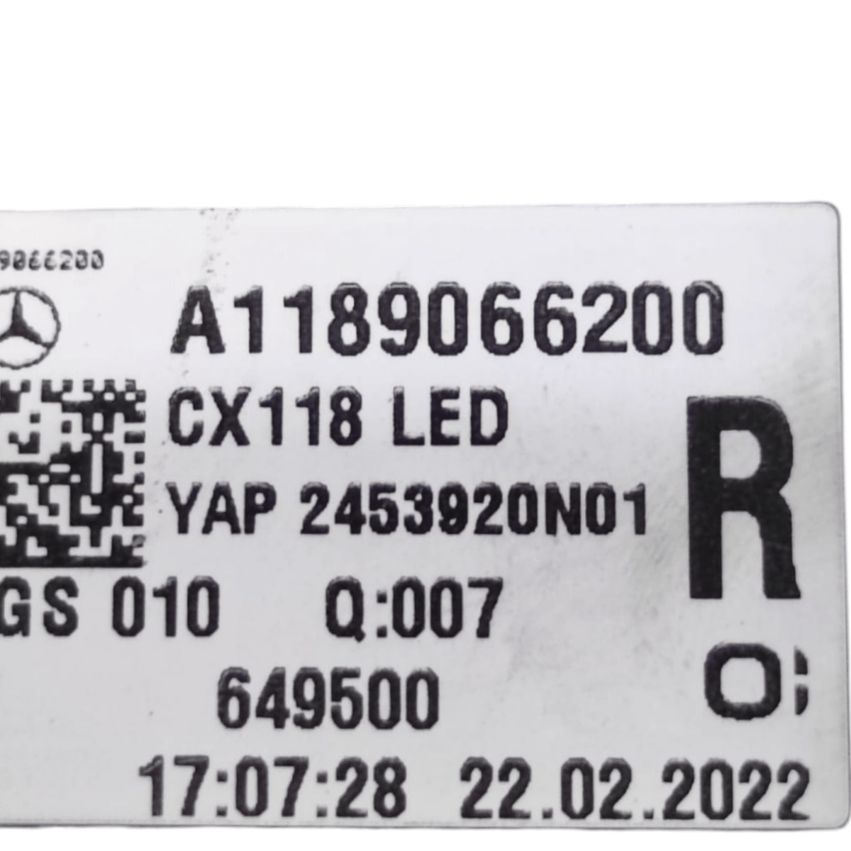 Stop / fanale interno destro mercedes cla x118 shooting brake cod: a1189066200 (2019-2025)