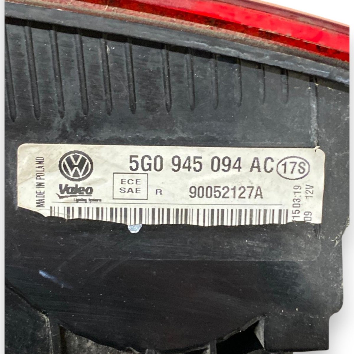 Stop / fanale alogeno posteriore interno destro (dx) Volkswagen Golf VII (2012-2019) Cod: 5G0945094AC